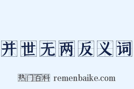 并世无两反义词是什么意思的图片